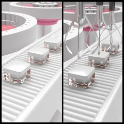 Robotic arm picking up jars