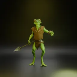 Frog Spear Stylized - Rigged- Lowpoly