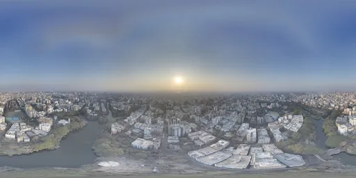 Sunset Over Rural and Urban Expansion
