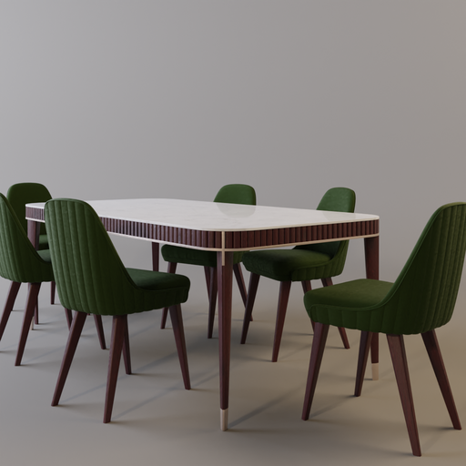 Dining Table And Chairs | Chair-table Sets Models | BlenderKit