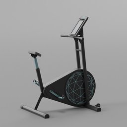 Detailed 3D model of an exercise bike with procedural textures, ideal for Blender rendering projects.