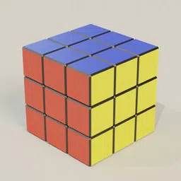Detailed 3D rendering of a colorful Rubik's cube, suitable for Blender 3D projects.
