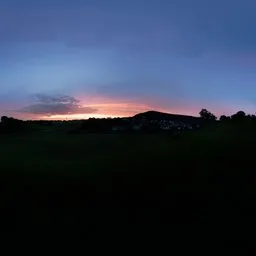 Red sunset evening upon the hill