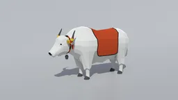 Low Poly White Yak