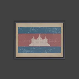 Grunge Flag of Cambodia