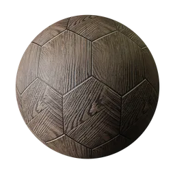 High-quality wood-textured ceramic tile PBR material for 3D modeling in Blender, 2K resolution.
