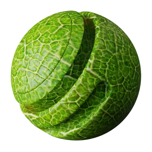 Bright green leaf PBR material preview for 3D Blender, high-quality 2K resolution tiling texture.