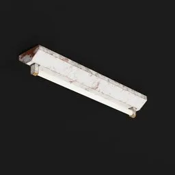 Realistic 3D model of a worn fluorescent ceiling light, ideal for Blender rendering and concept art.