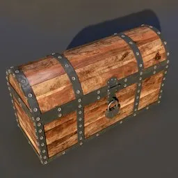 "Explore this realistic wooden commode chest with metal accents and rivets, perfect for your Blender 3D projects. This 3D model is optimized for Eevee and Cycles rendering, and is ideal for creating virtual treasure hunts and theft scenes. Available for download on BlenderKit."