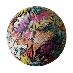 Wall with graffiti art