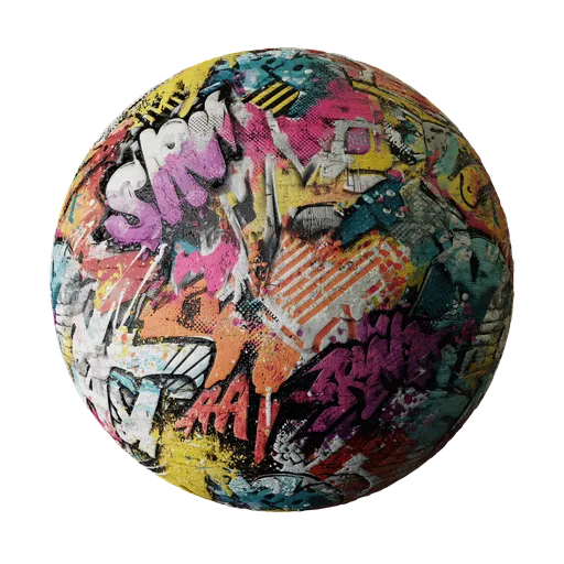 Wall with graffiti art