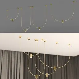 Luxury curved led celling lamp