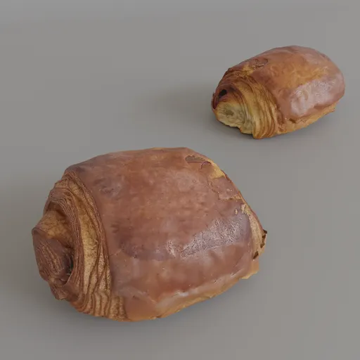 Highly detailed 3D chocolate pastry model suitable for Blender rendering, showcasing texture and shading.