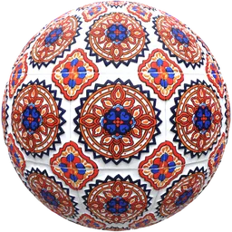 Red Rosette Mosaic Tile