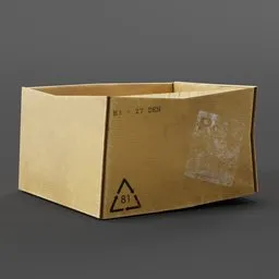 Dirty Flat Cardboard Box Open