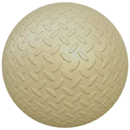 High-resolution 2K PBR texture of a gold metal tread plate for 3D modeling and rendering in Blender.
