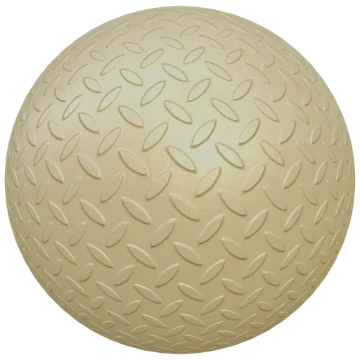High-resolution 2K PBR texture of a gold metal tread plate for 3D modeling and rendering in Blender.