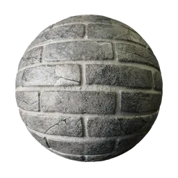 2K PBR tiling brick texture with realistic displacement for 3D Blender materials.