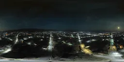 Night Over City Crossroads