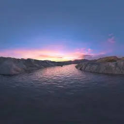 Rocky Sunset Lake HDRI