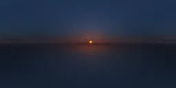 Twilight ambiance HDRi with warm sunset glow over serene water for natural scene lighting.