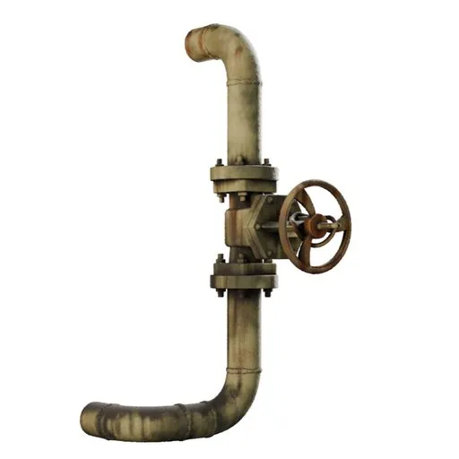 Pipes hanged on the wall
