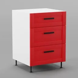 Kitchen lower cabinet 60cm (3 drawers)