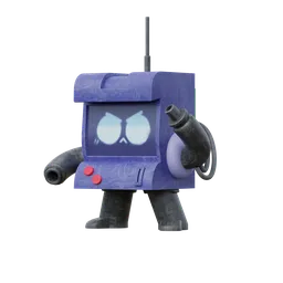"Get your hands on the stunning 'Toy Robot' 3D model for Blender 3D, featuring a purple robot with a large head and arm. With detailed, untextured designs inspired by Dean Roger and 1k textures, this game-ready model is perfect for any spec-ops head or electric boy. Don't miss out on this fully frontal view of a grumpy and destructive robot!"