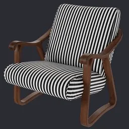 Striped Curved Armchair