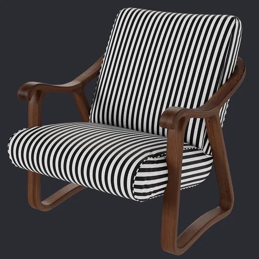 Striped Curved Armchair