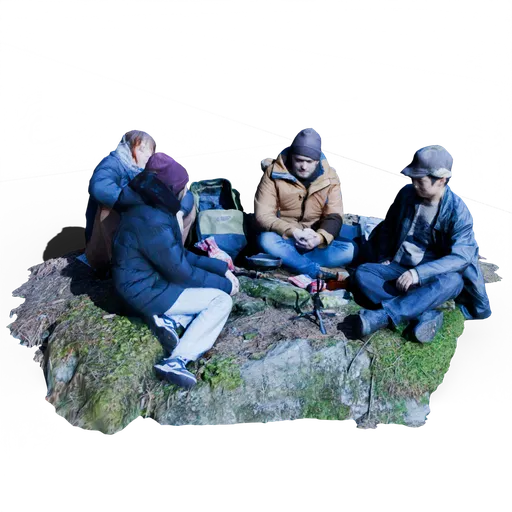 Hikers Cooking in Forest