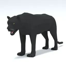 Low Poly Black Panther