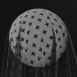 High-resolution PBR Lace Fishnet Fabric material for realistic texturing in 3D Blender models.