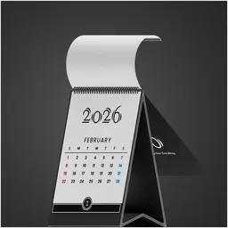 Realistic Animated Desk Calendar 2026