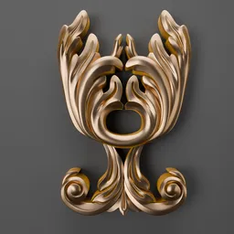 High-quality golden 3D ornament model showcasing intricate classic design for enhancing Blender 3D projects.