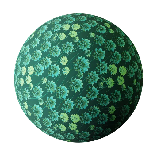 Versatile Floral Wallpaper PBR material for Blender 3D with customizable colors and adjustable roughness.