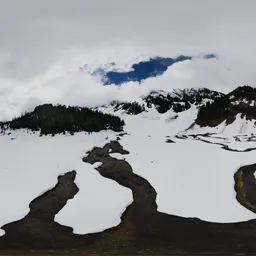 Snowy Mountain Landscape Cloudy