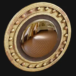 1800s Convex Wall Mirror Old