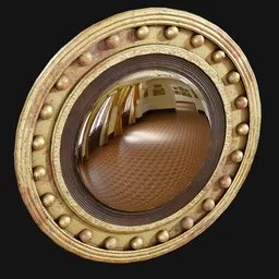 1800s Convex Wall Mirror Old