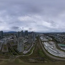 City Aerial Buildings Overcast