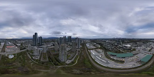 City Aerial Buildings Overcast
