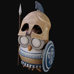 Athens Hoplite Owl Figurine