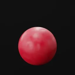 Red high-visibility 3D model of a street hockey ball with a durable design optimized for Blender graphics.