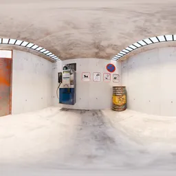 Industrial Concrete Bunker Interior