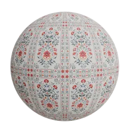 Floral motif rug texture