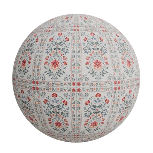 Floral motif rug texture