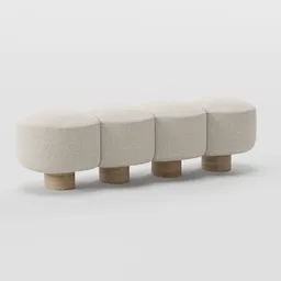 Travertine and bouclette bench