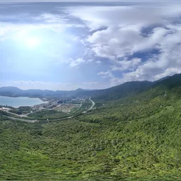Green tree mountain cloud bluesky