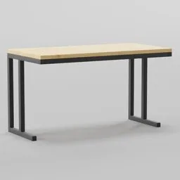 Industrial C-Frame Floor Laptop Desk