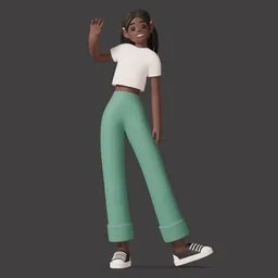 Young black woman waving her hand
